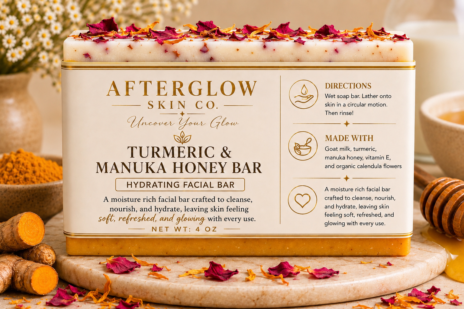 Turmeric & Manuka Honey Bar (Hydrating Facial Bar)